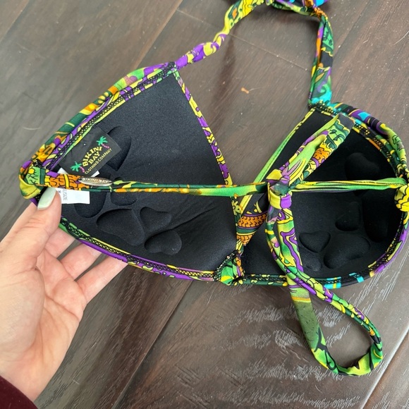 90s y2k halter bikini top - retro festival swimwear 8 rave psychedelic - Picture 5 of 5